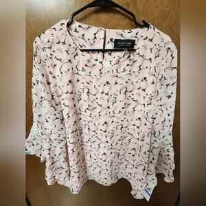 Evan Picone Light Pink Floral Blouse